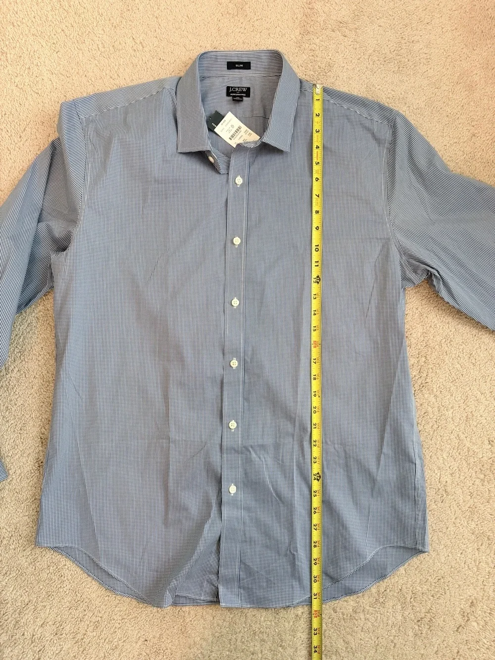 J.Crew Performance Slim Fit Dress Shirt Blue Men’s XL NWT Long Sleeve Button Up